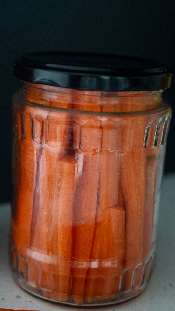 Pickles Carrots in Glass