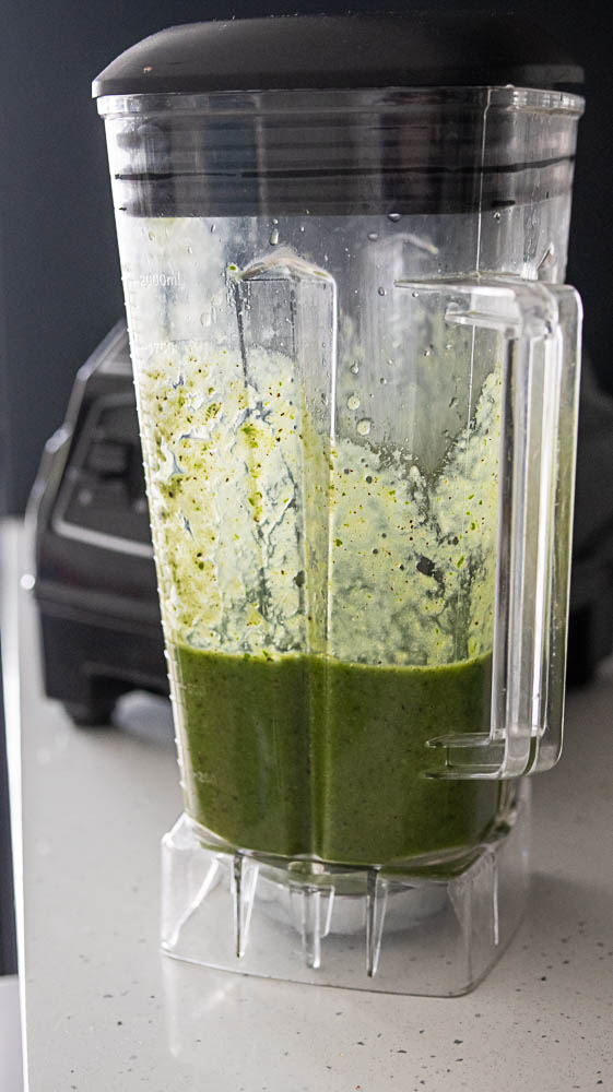 Close up of a Jar with Green Smoothie