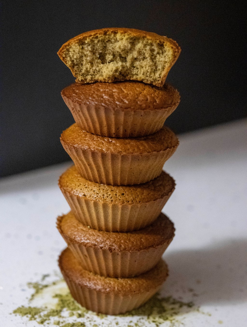 Green Spongy Cupcakes